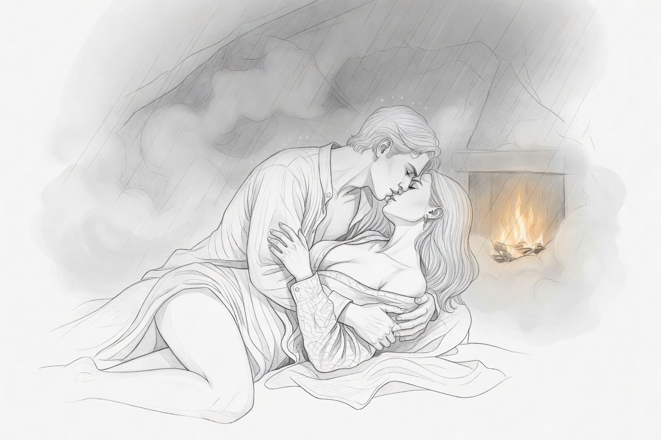 Storm i bergen: en ensam natt i fjällstugan med en mystisk främling